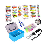 Maxbell Fishing Lures Spinnerbaits Lifelike Tackle Box for Trout Walleye Fly Fishing 145pcs
