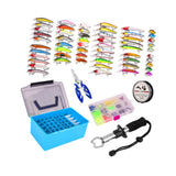 Maxbell Fishing Lures Spinnerbaits Lifelike Tackle Box for Trout Walleye Fly Fishing 145pcs