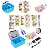 Maxbell Fishing Lures Spinnerbaits Lifelike Tackle Box for Trout Walleye Fly Fishing 145pcs