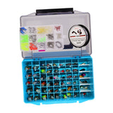 Maxbell Fishing Lures Spinnerbaits Lifelike Tackle Box for Trout Walleye Fly Fishing 143pcs
