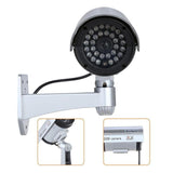 Maxbell Dummy Security Camera with Flashing LED Light Waterproof Dummy Surveillance Silver