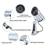 Maxbell Dummy Security Camera with Flashing LED Light Waterproof Dummy Surveillance Silver