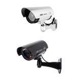 Maxbell Dummy Security Camera with Flashing LED Light Waterproof Dummy Surveillance Silver