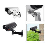 Maxbell Dummy Security Camera with Flashing LED Light Waterproof Dummy Surveillance Silver