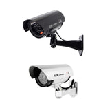 Maxbell Dummy Security Camera with Flashing LED Light Waterproof Dummy Surveillance Silver