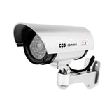 Maxbell Dummy Security Camera with Flashing LED Light Waterproof Dummy Surveillance Silver