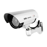 Maxbell Dummy Security Camera with Flashing LED Light Waterproof Dummy Surveillance Silver