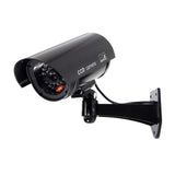 Maxbell Dummy Security Camera with Flashing LED Light Waterproof Dummy Surveillance Black