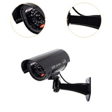 Maxbell Dummy Security Camera with Flashing LED Light Waterproof Dummy Surveillance Black