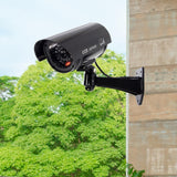 Maxbell Dummy Security Camera with Flashing LED Light Waterproof Dummy Surveillance Black