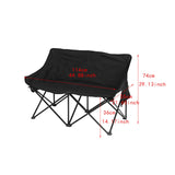 Maxbell Double Camping Chair Camping Folding Chair for Sporting Events Travel Picnic Black