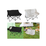 Maxbell Double Camping Chair Camping Folding Chair for Sporting Events Travel Picnic Black