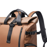 Maxbell Laptop Backpack Men Water Resistant Rucksack for Backpacking Shopping Travel Brown