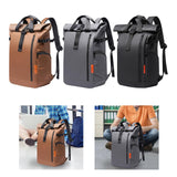 Maxbell Laptop Backpack Men Water Resistant Rucksack for Backpacking Shopping Travel Brown