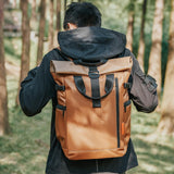 Maxbell Laptop Backpack Men Water Resistant Rucksack for Backpacking Shopping Travel Brown