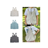 Maxbell Outdoor Camping Vest Photography Vest Barbecue Apron for Adults Yard Picnics Beige Gray
