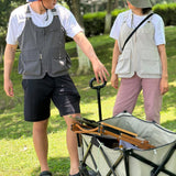 Maxbell Outdoor Camping Vest Photography Vest Barbecue Apron for Adults Yard Picnics Beige Gray