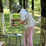 Maxbell Outdoor Camping Vest Photography Vest Barbecue Apron for Adults Yard Picnics Beige Gray