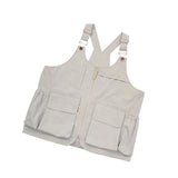Maxbell Outdoor Camping Vest Photography Vest Barbecue Apron for Adults Yard Picnics Beige Gray