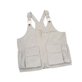 Maxbell Outdoor Camping Vest Photography Vest Barbecue Apron for Adults Yard Picnics Beige Gray