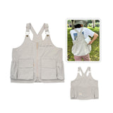 Maxbell Outdoor Camping Vest Photography Vest Barbecue Apron for Adults Yard Picnics Beige Gray