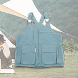 Maxbell Outdoor Camping Vest Photography Vest Barbecue Apron for Adults Yard Picnics Blue