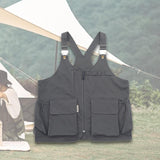 Maxbell Outdoor Camping Vest Photography Vest Barbecue Apron for Adults Yard Picnics Dark Gray