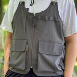 Maxbell Outdoor Camping Vest Photography Vest Barbecue Apron for Adults Yard Picnics Dark Gray