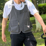 Maxbell Outdoor Camping Vest Photography Vest Barbecue Apron for Adults Yard Picnics Dark Gray