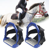 Maxbell 2Pcs Adults Stirrups Heavy Duty Horse Stirrups for Equestrian Saddle Outdoor Blue