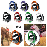 Maxbell 2Pcs Adults Stirrups Heavy Duty Horse Stirrups for Equestrian Saddle Outdoor Blue