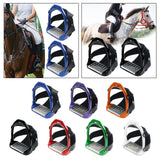 Maxbell 2Pcs Adults Stirrups Heavy Duty Horse Stirrups for Equestrian Saddle Outdoor Blue