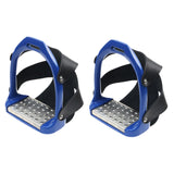 Maxbell 2Pcs Adults Stirrups Heavy Duty Horse Stirrups for Equestrian Saddle Outdoor Blue