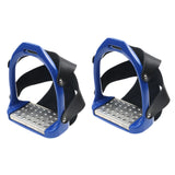 Maxbell 2Pcs Adults Stirrups Heavy Duty Horse Stirrups for Equestrian Saddle Outdoor Blue