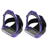 Maxbell 2Pcs Adults Stirrups Heavy Duty Horse Stirrups for Equestrian Saddle Outdoor Purple