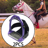 Maxbell 2Pcs Adults Stirrups Heavy Duty Horse Stirrups for Equestrian Saddle Outdoor Purple