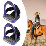 Maxbell 2Pcs Adults Stirrups Heavy Duty Horse Stirrups for Equestrian Saddle Outdoor Purple
