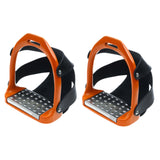 Maxbell 2Pcs Adults Stirrups Heavy Duty Horse Stirrups for Equestrian Saddle Outdoor Orange