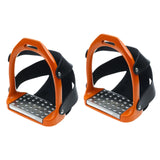 Maxbell 2Pcs Adults Stirrups Heavy Duty Horse Stirrups for Equestrian Saddle Outdoor Orange