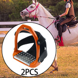 Maxbell 2Pcs Adults Stirrups Heavy Duty Horse Stirrups for Equestrian Saddle Outdoor Orange