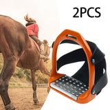 Maxbell 2Pcs Adults Stirrups Heavy Duty Horse Stirrups for Equestrian Saddle Outdoor Orange