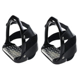 Maxbell 2Pcs Adults Stirrups Heavy Duty Horse Stirrups for Equestrian Saddle Outdoor Black