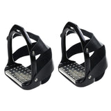 Maxbell 2Pcs Adults Stirrups Heavy Duty Horse Stirrups for Equestrian Saddle Outdoor Black