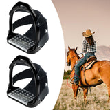 Maxbell 2Pcs Adults Stirrups Heavy Duty Horse Stirrups for Equestrian Saddle Outdoor Black