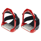 Maxbell 2Pcs Adults Stirrups Heavy Duty Horse Stirrups for Equestrian Saddle Outdoor Red
