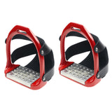 Maxbell 2Pcs Adults Stirrups Heavy Duty Horse Stirrups for Equestrian Saddle Outdoor Red