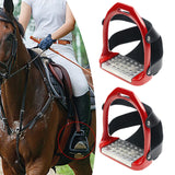 Maxbell 2Pcs Adults Stirrups Heavy Duty Horse Stirrups for Equestrian Saddle Outdoor Red