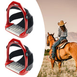 Maxbell 2Pcs Adults Stirrups Heavy Duty Horse Stirrups for Equestrian Saddle Outdoor Red