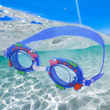 Maxbell Kids Swim Goggles Adjustable Silicone Strap Swimming Glasses for Girls Beach Dark Blue