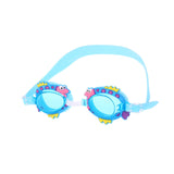 Maxbell Kids Swim Goggles Adjustable Silicone Strap Swimming Glasses for Girls Beach Light Blue